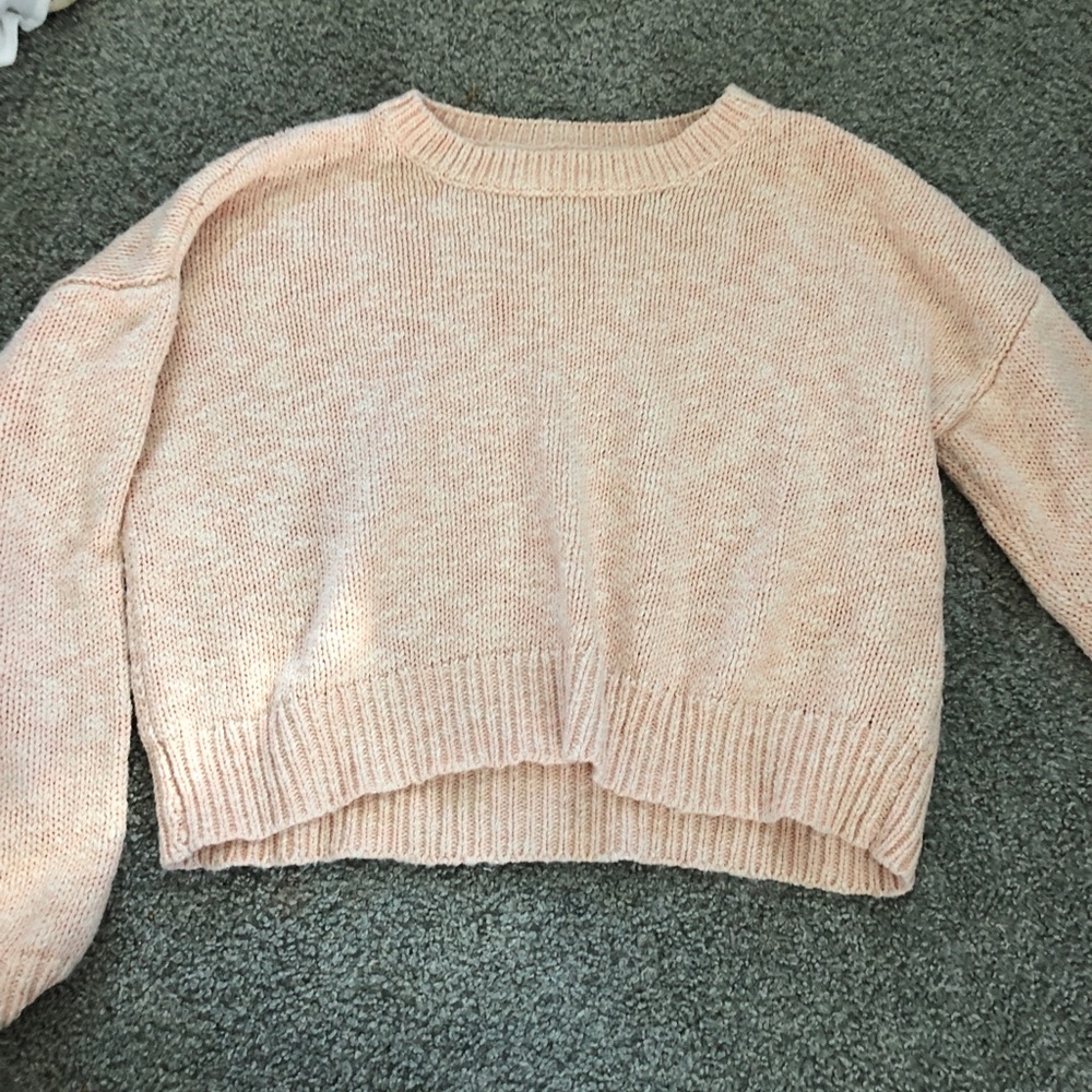 cropped light salmon sweater